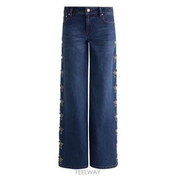Alice & Olivia 26SS ALICE OLIVIA Alice   Olivia Embellished Baggy Jeans CD526SS ALICE OLIVIA Alice   Olivia Embellished Baggy Jea