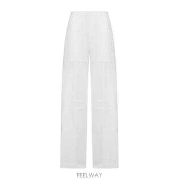 26SS 질샌더 코튼 trousers with side slits J02KA0381J45326100 TP57