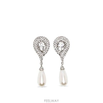 26SS 알렉산드라리치 CRYSTAL EARRINGS WITH PENDANT PEARL FABA3332J00