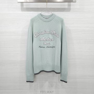 [럭스유]  M / 디올 아뜰리에 로고 스웨터 크루넥 니트 213M640AT298
