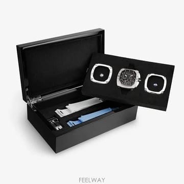 당일 *공식* 차르봄바 다크매터 인터체인저블 오토매틱 워치(2 In 1) TB8601 화이트 세트
