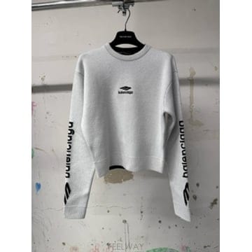발렌시아가 크루 넥 스웨터 in 울 더블 페이스