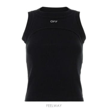 26FW Off 화이트 블랙 stretch 코튼 탱크 탑 2FA00673TW003 TP579113726