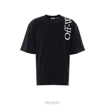 26FW Off 화이트 Off 화이트 블랙 vertical booksih t 셔츠 OMAA120F26JER0