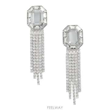 Self Portrait 26SS Self portrait Crystal Droplet Earrings 646ESILVER TP57326SS Self portrait Crystal Droplet Earrings 646ESILVER