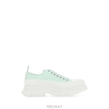 24SS 알렉산더 맥퀸 Sea 그린 레더 Tread Slick 스니커즈 705662WHZ624615 TP57