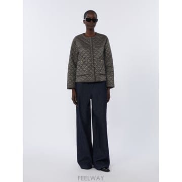 Max Mara 26SS �������� Giacca imbottita in tela antigoccia   GRIGIO SCURO26SS �������� Giacca imbottita in tela antigoccia   GR