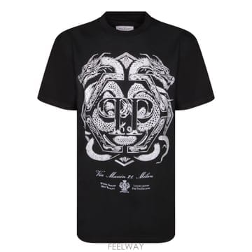 Philipp Plein 26SS �ʸ��÷��� ��Ʈ sleeve t ���� with ����Ʈ graphic  Ribbed ��Ʈ crew ��26SS �ʸ��÷��� ��Ʈ sleeve t ���� with ����Ʈ graphic