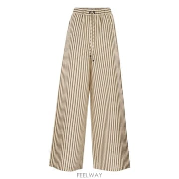 Max Mara 26SS �������� MXMORDINE   ���̵� ���� trousers in striped ��ư �� ��ũ can26SS �������� MXMORDINE   ���̵� ���� trousers in stri
