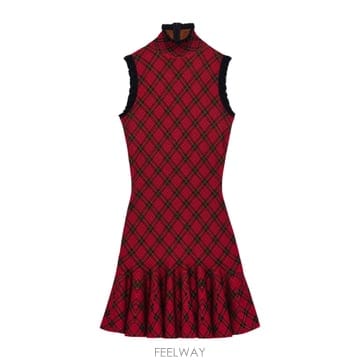 Alexander Mcqueen 26SS �˷���� ���� �巹�� with a üũ pattern 858338Q1BGE6130 TP573161326SS �˷���� ���� �巹�� with a üũ pattern 858338Q1