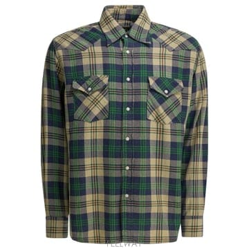 KAPITAL 26SS ĳ��Ż Columbia üũ Husky Western ���� K2509LS043GREEN TP570826SS ĳ��Ż Columbia üũ Husky Western ���� K2509LS04