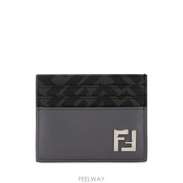 FENDI 25FW Fendi Portacarte di credito Fendi in pelle e cotone spa25FW Fendi Portacarte di credito Fendi in pelle e coto