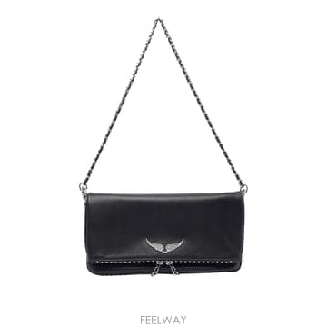 ZADIG VOLTAIRE 블랙 앤 Silver Rock 크로스바디 백 LWBA00002011 TP57707