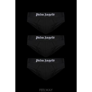Palm Angels �ʿ����� Three pack of briefs with �ΰ� PLA1UMBSP01TR0BLACK TP5765�ʿ����� Three pack of briefs with �ΰ� PLA1UMBSP01TR0