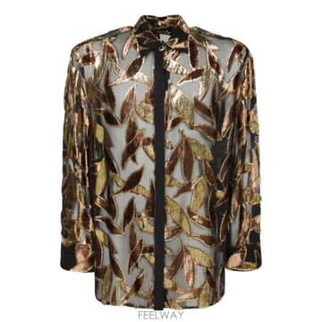 Roberto Cavalli 26SS �κ�����ī�߸� Sheer jacquard  Leaf pattern  ���� �� ����� tone  ��26SS �κ�����ī�߸� Sheer jacquard  Leaf pattern  ���