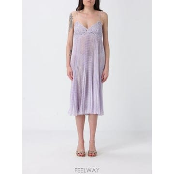 Ermanno Scervino 26SS �������뼳��� Abito midi �������뼳��� in crepe plissettato D482Q3426SS �������뼳��� Abito midi �������뼳��� in crepe