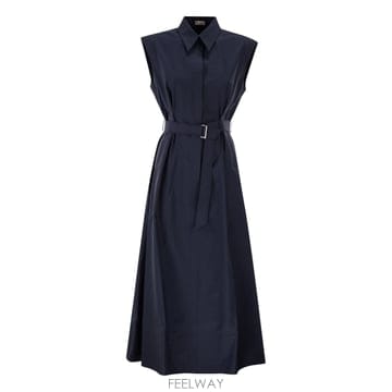 Brunello Cucinelli 26SS ���ڷ� ��ġ�ڸ� �� sleeveless ��ư �巹�� with ��Ʈ at the ���̽�Ʈ ML14026SS ���ڷ� ��ġ�ڸ� �� sleeveless ��ư �巹�� with 