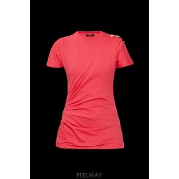 Balmain 26SS Balmain T ���� with decorative draping GF1EF002BD39OFW TP26SS Balmain T ���� with decorative draping GF1EF002BD