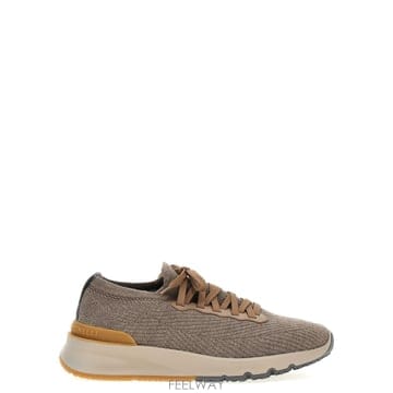 26FW 브루넬로 쿠치넬리 울 니트 업per  Flexible rubber sole  레이스 업 closur