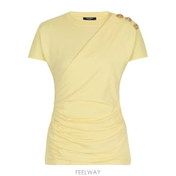 Balmain 26SS Balmain T ���� with decorative draping GF1EF002BD39IJS TP26SS Balmain T ���� with decorative draping GF1EF002BD