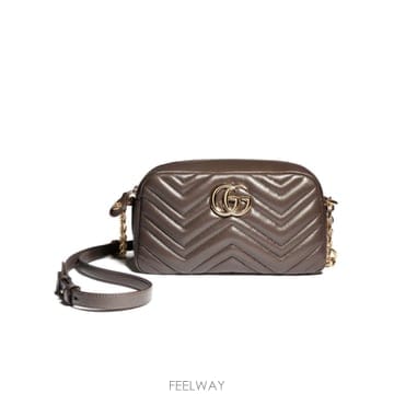 26FW 구찌 스몰 GG Marmont camera 백 in taupe nappa 레더 855273AAGVX