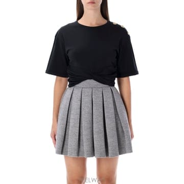 Balmain 25FW Balmain Balmain ���� knotted cropped ��ư t ���� FF0EE012GF2325FW Balmain Balmain ���� knotted cropped ��ư t ���� 
