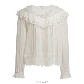 Self Portrait 26SS Self portrait Georgette ���̽� ����콺 RS26192TWWHITE TP5755526SS Self portrait Georgette ���̽� ����콺 RS26192TW