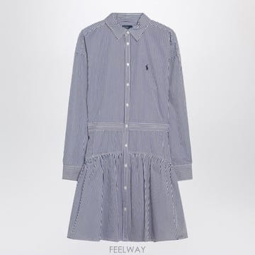 Ralph Lauren 26SS ���� ���� �η� ���� �� ȭ��Ʈ striped ���� �巹�� 211B22754001COWF TP57526SS ���� ���� �η� ���� �� ȭ��Ʈ striped ���� �巹��