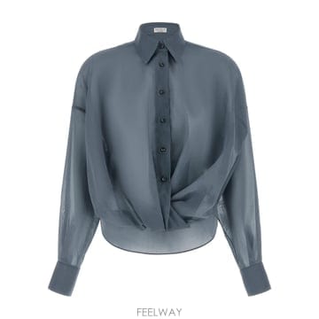 Brunello Cucinelli 26SS ���ڷ� ��ġ�ڸ� ORGANZA ����콺 M0F91MX616C9704 TP57184573526SS ���ڷ� ��ġ�ڸ� ORGANZA ����콺 M0F91MX616C970