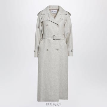 Max Mara 26SS �������� ���� coloured double breasted duster ��Ʈ in linen dri26SS �������� ���� coloured double breasted duster ��