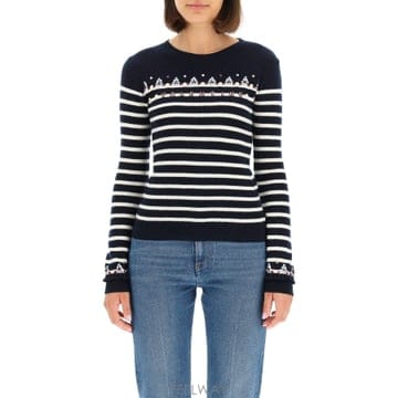 Valentino 21FW Valentino Valentino sequin embroidered striped ������ WB3K21FW Valentino Valentino sequin embroidered striped ��