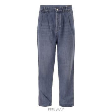 Brunello Cucinelli 26SS ���ڷ� ��ġ�ڸ� Baggy jeans in ��ư ���� with double pleats M0Z3726SS ���ڷ� ��ġ�ڸ� Baggy jeans in ��ư ���� with d