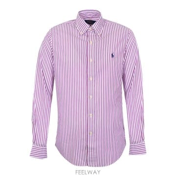 Ralph Lauren 26SS ���� ���� �η� ȭ��Ʈ Violet Striped ��ư Poplin ���� 710B15595004 T26SS ���� ���� �η� ȭ��Ʈ Violet Striped ��ư Poplin 