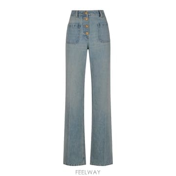 Valentino 26SS Valentino Straight ���� ��ư ���� jeans in light ���� 8B0DD23LA26SS Valentino Straight ���� ��ư ���� jeans in light 