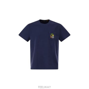 26SS 폴로 랄프 로렌 코튼 T 셔츠 with tropical embroidered graphic 710B