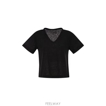 Maje 26SS ������ƽ�ʶ��� Stretch linen T ���� with V �� E26M011FTS963002 TP26SS ������ƽ�ʶ��� Stretch linen T ���� with V �� E26