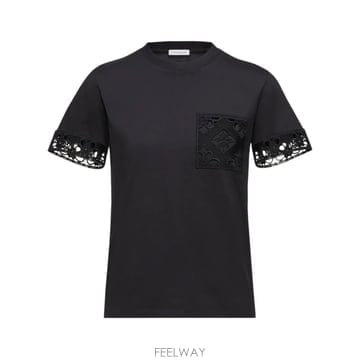 Moncler 26SS Moncler MACRAME TRIMMED ��ư T ���� L10938C0002589AUO999 TP26SS Moncler MACRAME TRIMMED ��ư T ���� L10938C000258