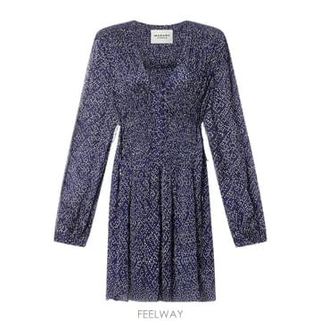 Isabel Marant 26SS ���ں����� Loriena ���� �巹�� With V �� �� All Over ����Ʈ In Viscose26SS ���ں����� Loriena ���� �巹�� With V �� �� All O