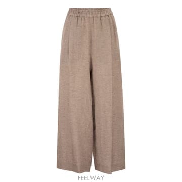 Fabiana Filippi 26SS �ĺ�Ƴ� �ʸ��� Linen ���̵� ���� trousers with elasticated ���̽�Ʈ ��26SS �ĺ�Ƴ� �ʸ��� Linen ���̵� ���� trousers with e