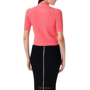 25FW Balmain Ribbed 앤 cable 니트 가디건 FF1KL230KI504PG TP5718357