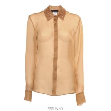 Fabiana Filippi 24FW �ĺ�Ƴ� �ʸ��� ORGANZA ������ ���� WITH GALASSIA EMBROIDERED COLLA24FW �ĺ�Ƴ� �ʸ��� ORGANZA ������ ���� WITH GALASSIA