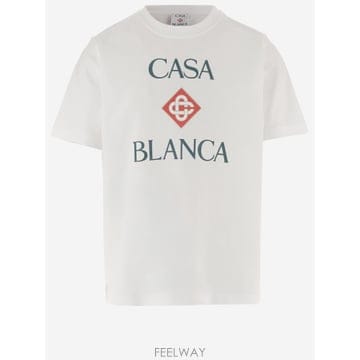 26FW CASABLANCA 로고 프린트 T 셔츠 MPF26JTS00120 TP576537136