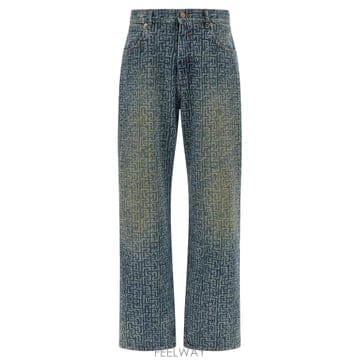 Balmain 26SS Balmain Jeans with monogram GH1ML135DG126AW TP57184364026SS Balmain Jeans with monogram GH1ML135DG126AW TP571