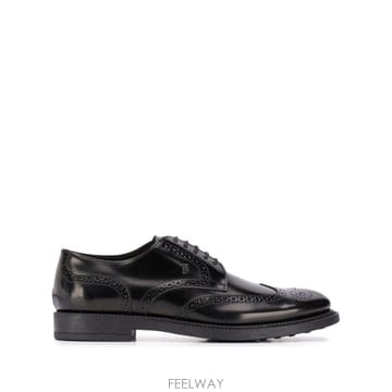 TODS 26SS TOD S Derby Tods in pelle spazzolata con motivo brogue26SS TOD S Derby Tods in pelle spazzolata con motivo b