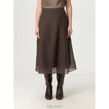 Brunello Cucinelli ���ڷ� ��ġ�ڸ� Gonna ���ڷ� ��ġ�ڸ� in Chiffon di seta MF940G3877C4222���ڷ� ��ġ�ڸ� Gonna ���ڷ� ��ġ�ڸ� in Chiffon d