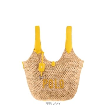 26SS 폴로 랄프 로렌 토트 폴로 Play in raffia 앤 레더 428978557001 TP57213