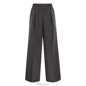 Brunello Cucinelli 24FW ���ڷ� ��ġ�ڸ� Loose Ʈ�� trousers in virgin �� organza MP920P824FW ���ڷ� ��ġ�ڸ� Loose Ʈ�� trousers in virgin 