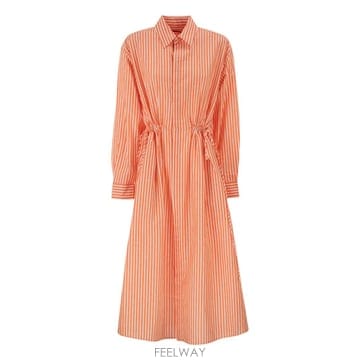 Ralph Lauren 26SS ���� ���� �η� Striped linen ��ư ���� �巹�� with drawstring 211A9626SS ���� ���� �η� Striped linen ��ư ���� �巹�� wit