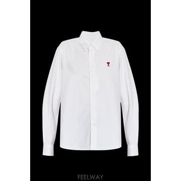Ami 26SS �ƹ� Ŭ���� �� SLEEVE ���� BUTTON �ٿ� COLLAR WITH EMBROIDERED AM26SS �ƹ� Ŭ���� �� SLEEVE ���� BUTTON �ٿ� COLLAR WIT