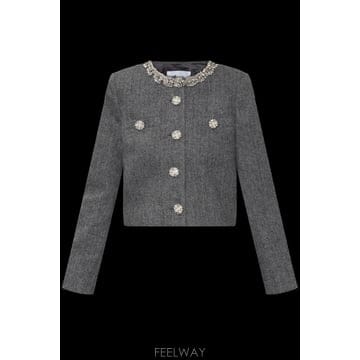 Self Portrait 26SS Self portrait Herringbone pattern �������� RS26038JAGR0GREY26SS Self portrait Herringbone pattern �������� RS2603